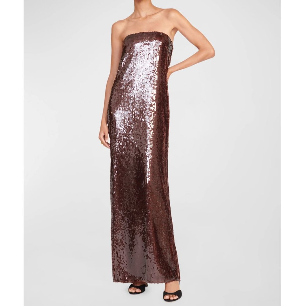 Staud Casey Dress in Bronze